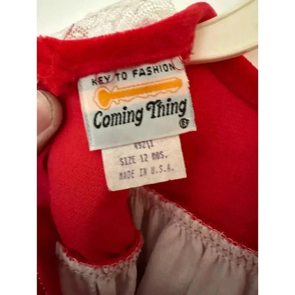 Coming Things Kid's Girl Red Short Sleeve Crew Neck Pullover Dress Size 12 - Picture 3 of 9
